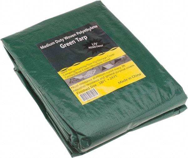 Value Collection - 24' Long x 18' Wide Polyethylene Tarp & Dust Cover - Green, 9 to 10 mil Thickness - Apex Tool & Supply