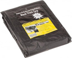 Value Collection - 12' Long x 10' Wide Polyethylene Tarp & Dust Cover - Black, Grommet, 11 to 12 mil Thickness - Apex Tool & Supply