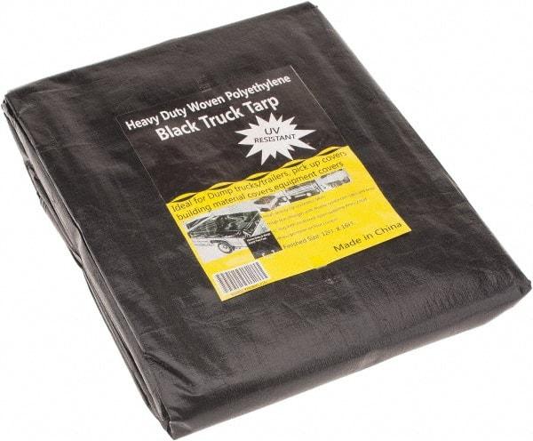 Value Collection - 16' Long x 12' Wide Polyethylene Tarp & Dust Cover - Black, Grommet, 11 to 12 mil Thickness - Apex Tool & Supply
