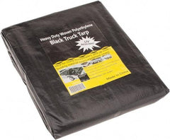 Value Collection - 16' Long x 12' Wide Polyethylene Tarp & Dust Cover - Black, Grommet, 11 to 12 mil Thickness - Apex Tool & Supply