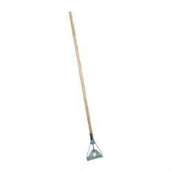 Rubbermaid - 60" Wood Quick Connect Mop Handle - 15/16" Handle Diam, Steel Connector, Use with Wet Mops - Apex Tool & Supply