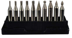 Value Collection - 10 Piece Mounted Abrasive Point Set - Includes 1/4" Diam Shank - Apex Tool & Supply