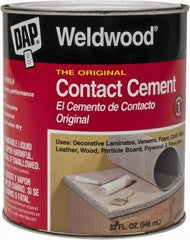 DAP - 32 oz Can Tan Contact Adhesive - 15 min Working Time, Bonds to Cardboard, Concrete, Metal, Paper, Particle Board, Rubber & Wood - Apex Tool & Supply