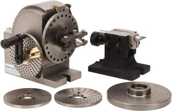 Interstate - Headstock Taper B&S 1, 1-1/2 - 8 Spindle Thread, Semi-Universal Dividing Head - 5.046" Centerline Height, 10-3/32" Swing, 9.96" Long x 6.42" Wide x 8.66" High - Apex Tool & Supply