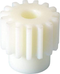 Poly Hi Solidur - 10 Pitch, 1-1/2" Pitch Diam, 1.7" OD, 15 Tooth Spur Gear - 1" Face Width, 1/2" Bore Diam, 1-7/32" Hub Diam, 14.5° Pressure Angle, Nylon - Apex Tool & Supply