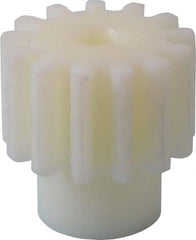 Poly Hi Solidur - 12 Pitch, 1.083" Pitch Diam, 1-1/4" OD, 13 Tooth Spur Gear - 3/4" Face Width, 1/4" Bore Diam, 13/16" Hub Diam, 14.5° Pressure Angle, Nylon - Apex Tool & Supply