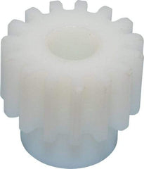 Poly Hi Solidur - 12 Pitch, 1-1/4" Pitch Diam, 1.417" OD, 15 Tooth Spur Gear - 3/4" Face Width, 1/2" Bore Diam, 1" Hub Diam, 14.5° Pressure Angle, Nylon - Apex Tool & Supply