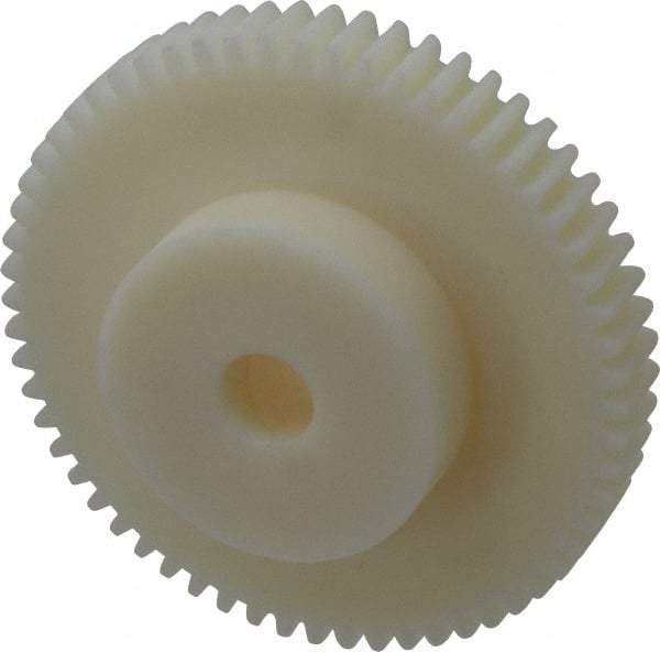 Poly Hi Solidur - 12 Pitch, 5" Pitch Diam, 5.166" OD, 60 Tooth Spur Gear - 3/4" Face Width, 3/4" Bore Diam, 2-3/4" Hub Diam, 14.5° Pressure Angle, Nylon - Apex Tool & Supply