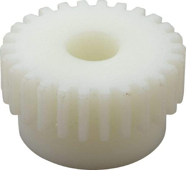 Poly Hi Solidur - 16 Pitch, 1-5/8" Pitch Diam, 1-3/4" OD, 26 Tooth Spur Gear - 1/2" Face Width, 1/2" Bore Diam, 1-7/16" Hub Diam, 14.5° Pressure Angle, Nylon - Apex Tool & Supply