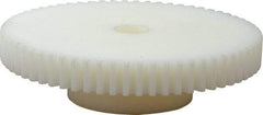 Poly Hi Solidur - 16 Pitch, 4" Pitch Diam, 4-1/8" OD, 64 Tooth Spur Gear - 1/2" Face Width, 1/2" Bore Diam, 2" Hub Diam, 14.5° Pressure Angle, Nylon - Apex Tool & Supply