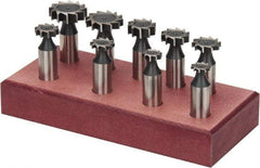 Value Collection - Straight Tooth Configuration, Woodruff and Keyseat Cutter Set - 204 to 808 ANSI, High Speed Steel, 9 Pieces - Apex Tool & Supply