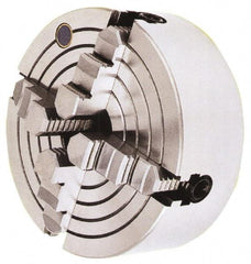 Interstate - 4 Jaw, 10" Diam, Independent Manual Lathe Chuck - D1-4 Mount, 2.756" Through Hole Diam, Cast Iron (Semi-Steel) - Apex Tool & Supply