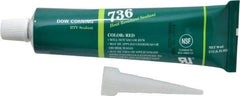 Dow Corning - 3 oz Tube Red RTV Silicone Joint Sealant - -85 to 500°F Operating Temp, 17 min Tack Free Dry Time, 24 hr Full Cure Time, Series 736 - Apex Tool & Supply