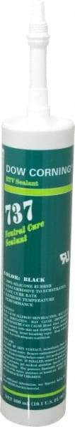 Dow Corning - 10.1 oz Cartridge Black RTV Silicone Joint Sealant - -85 to 350°F Operating Temp, 14 min Tack Free Dry Time, 24 hr Full Cure Time, Series 737 - Apex Tool & Supply