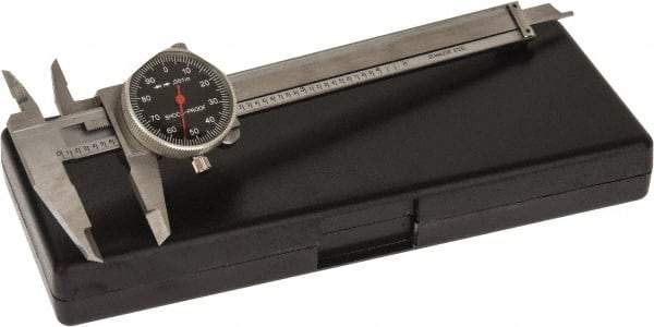 Value Collection - 0" to 4" Range, 0.001" Graduation, 0.1" per Revolution, Dial Caliper - Black Face, 1.18" Jaw Length - Apex Tool & Supply