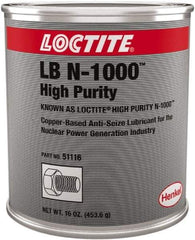 Loctite - 1 Lb Can High Purity Anti-Seize Lubricant - Copper, 1,800°F, Copper - Apex Tool & Supply