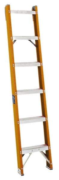 Louisville - 10 Steps, 10' High, Type IA Rating, Fiberglass Shelf Ladder - 300 Lb Load Capacity, 15-3/16" Base Width - Apex Tool & Supply