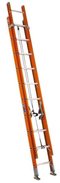 Louisville - 40' High, Type I Rating, Fiberglass Industrial Extension Ladder - Apex Tool & Supply