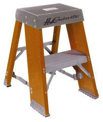 Louisville - 3 Steps, 3' High, Type IA Rating, Fiberglass Step Stand - 300 Lb Capacity, 19-11/16" Base Width - Apex Tool & Supply