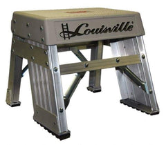 Louisville - 1 Step, 1' High, Type IA Rating, Aluminum Step Stand - 300 Lb Capacity, 15-11/16" Base Width - Apex Tool & Supply