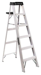 Louisville - 7 Steps, 8' High, Type IA Rating, Aluminum Step Ladder - 300 Lb Capacity, 24-5/8" Base Width - Apex Tool & Supply