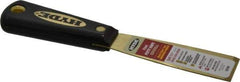 Hyde Tools - 1-1/4" Wide Brass Putty Knife - Stiff, Nylon Handle, 7.6" OAL - Apex Tool & Supply