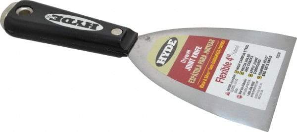 Hyde Tools - 4" Wide Carbon Steel Taping Knife - Flexible, Hammerhead Nylon Handle, 8-1/4" OAL - Apex Tool & Supply