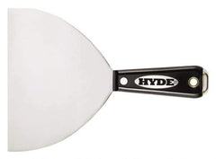 Hyde Tools - 4" Wide Stainless Steel Taping Knife - Flexible, Nylon Handle, 8-1/8" OAL - Apex Tool & Supply