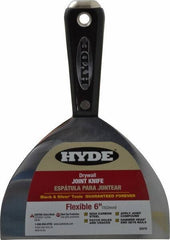 Hyde Tools - 6" Wide Carbon Steel Taping Knife - Flexible, Hammerhead Nylon Handle, 8-1/2" OAL - Apex Tool & Supply