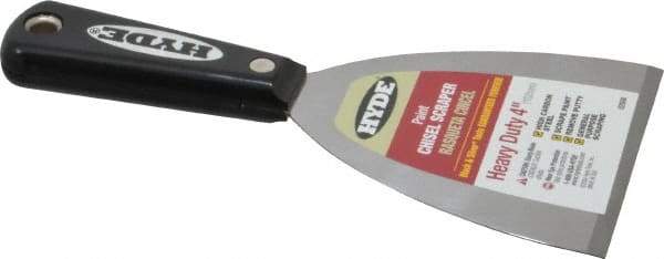 Hyde Tools - 4" Wide Carbon Steel Taping Knife - Stiff, Nylon Handle, 8-1/8" OAL - Apex Tool & Supply
