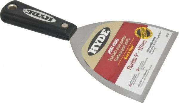 Hyde Tools - 5" Wide Carbon Steel Taping Knife - Flexible, Nylon Handle, 8-1/4" OAL - Apex Tool & Supply