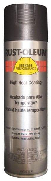 Rust-Oleum - Black, 15 oz Net Fill, Flat, High-Heat Spray Paint - 14 Sq Ft per Can, 15 oz Container - Apex Tool & Supply