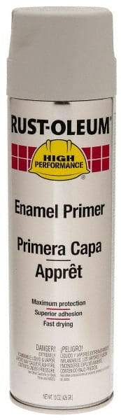 Rust-Oleum - 15 oz Flat Gray Enamel Spray Primer - 14 Sq Ft Coverage - Apex Tool & Supply