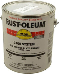 Rust-Oleum - 1 Gal White Flat Finish Industrial Enamel Paint - Interior/Exterior, Direct to Metal, <450 gL VOC Compliance - Apex Tool & Supply