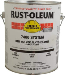 Rust-Oleum - 1 Gal Silver Gray Gloss Finish Industrial Enamel Paint - Interior/Exterior, Direct to Metal, <450 gL VOC Compliance - Apex Tool & Supply