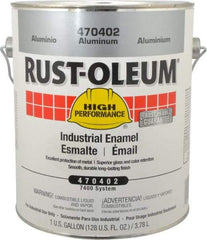 Rust-Oleum - 1 Gal Aluminum Gloss Finish Industrial Enamel Paint - Interior/Exterior, Direct to Metal, <450 gL VOC Compliance - Apex Tool & Supply