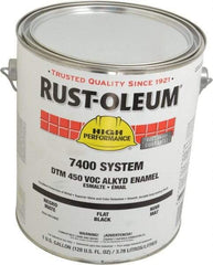 Rust-Oleum - 1 Gal Black Flat Finish Industrial Enamel Paint - Interior/Exterior, Direct to Metal, <450 gL VOC Compliance - Apex Tool & Supply