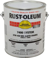 Rust-Oleum - 1 Gal Dunes Tan Gloss Finish Industrial Enamel Paint - Interior/Exterior, Direct to Metal, <450 gL VOC Compliance - Apex Tool & Supply