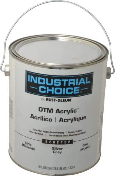 Rust-Oleum - 1 Gal Silver Gray Semi Gloss Finish Alkyd Enamel Paint - Interior/Exterior, Direct to Metal, <250 gL VOC Compliance - Apex Tool & Supply