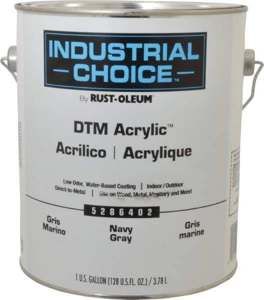 Rust-Oleum - 1 Gal Navy Gray Semi Gloss Finish Alkyd Enamel Paint - Interior/Exterior, Direct to Metal, <250 gL VOC Compliance - Apex Tool & Supply