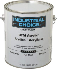 Rust-Oleum - 1 Gal Black Flat Finish Acrylic Enamel Paint - Interior/Exterior, Direct to Metal, <250 gL VOC Compliance - Apex Tool & Supply