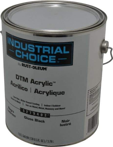 Rust-Oleum - 1 Gal Black Gloss Finish Acrylic Enamel Paint - Interior/Exterior, Direct to Metal, <250 gL VOC Compliance - Apex Tool & Supply