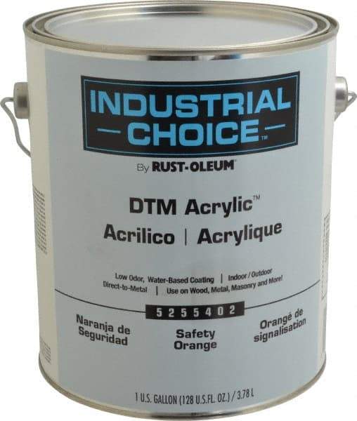Rust-Oleum - 1 Gal Safety Orange Semi Gloss Finish Alkyd Enamel Paint - Interior/Exterior, Direct to Metal, <250 gL VOC Compliance - Apex Tool & Supply