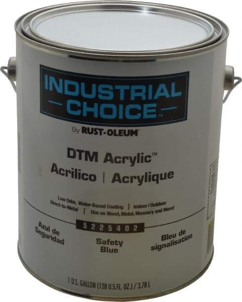 Rust-Oleum - 1 Gal Safety Blue Semi Gloss Finish Alkyd Enamel Paint - Interior/Exterior, Direct to Metal, <250 gL VOC Compliance - Apex Tool & Supply