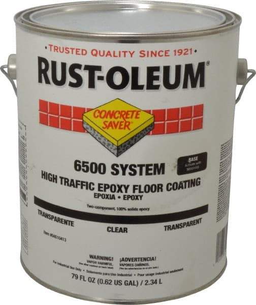 Rust-Oleum - 1 Gal High Gloss Clear Epoxy - 100 at 16 mils Sq Ft/Gal Coverage, 150 at 11 mils Sq Ft/Gal Coverage, 200 at 8 mils & 300 at 5 mils Sq Ft/Gal Coverage, <100 g/L VOC Content - Apex Tool & Supply