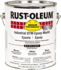 Rust-Oleum - 1 Gal Gloss White Epoxy Mastic - 100 to 225 Sq Ft/Gal Coverage, <340 g/L VOC Content, Direct to Metal - Apex Tool & Supply
