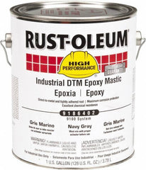 Rust-Oleum - 1 Gal Gloss Navy Gray Epoxy Mastic - 100 to 225 Sq Ft/Gal Coverage, <340 g/L VOC Content, Direct to Metal - Apex Tool & Supply