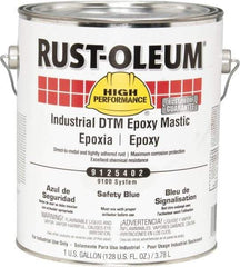 Rust-Oleum - 1 Gal Gloss Safety Blue Epoxy Mastic - 100 to 225 Sq Ft/Gal Coverage, <340 g/L VOC Content, Direct to Metal - Apex Tool & Supply