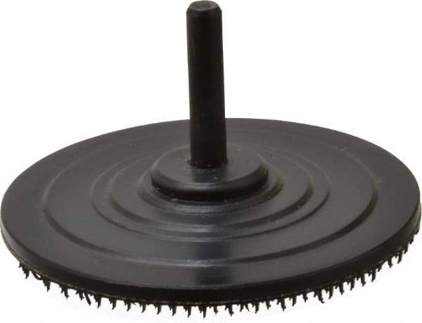 AutoQuip - 3" Diam Hook & Loop Disc Backing Pad - 1/4" Shank Diam, Firm Density, 18,000 RPM - Apex Tool & Supply