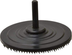 AutoQuip - 3" Diam Hook & Loop Disc Backing Pad - 1/4" Shank Diam, Firm Density, 18,000 RPM - Apex Tool & Supply